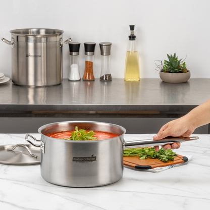 Met Lux 7.5 qt Stainless Steel Sauce Pan - Induction Ready, Dual Handle - 1 count box