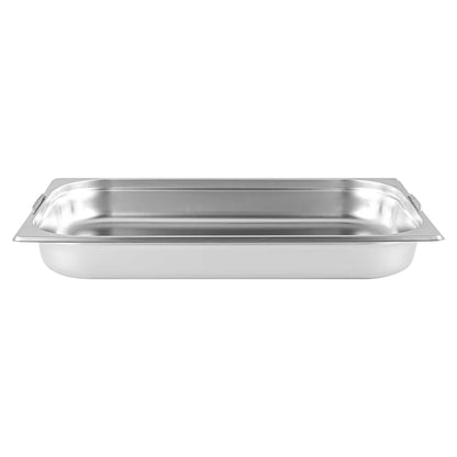 Met Lux Rectangle Stainless Steel Full Size Steam Table Pan 2.5 Inch Deep - Anti Jam, Collapsible Handles - 1 count box