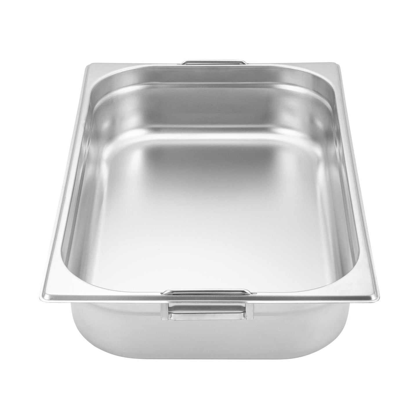 Met Lux Rectangle Stainless Steel Full Size Steam Table Pan 4 Inch Deep - Anti Jam, Collapsible Handles - 1 count box