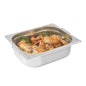 Met Lux Rectangle Stainless Steel 1/2 Size Steam Table Pan 4 Inch Deep - Anti Jam, Collapsible Handles - 1 count box