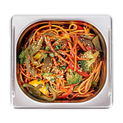 Met Lux Rectangle Stainless Steel 1/6 Size Steam Table Pan 2.5 Inch Deep - Anti Jam, Collapsible Handles - 1 count box