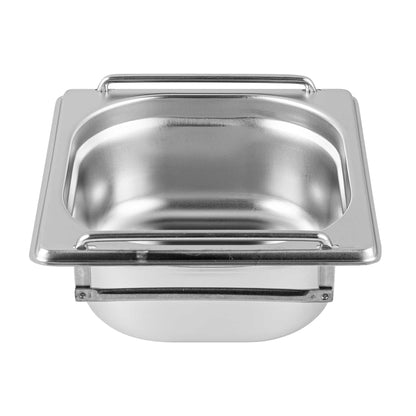 Met Lux Rectangle Stainless Steel 1/6 Size Steam Table Pan 2.5 Inch Deep - Anti Jam, Collapsible Handles - 1 count box