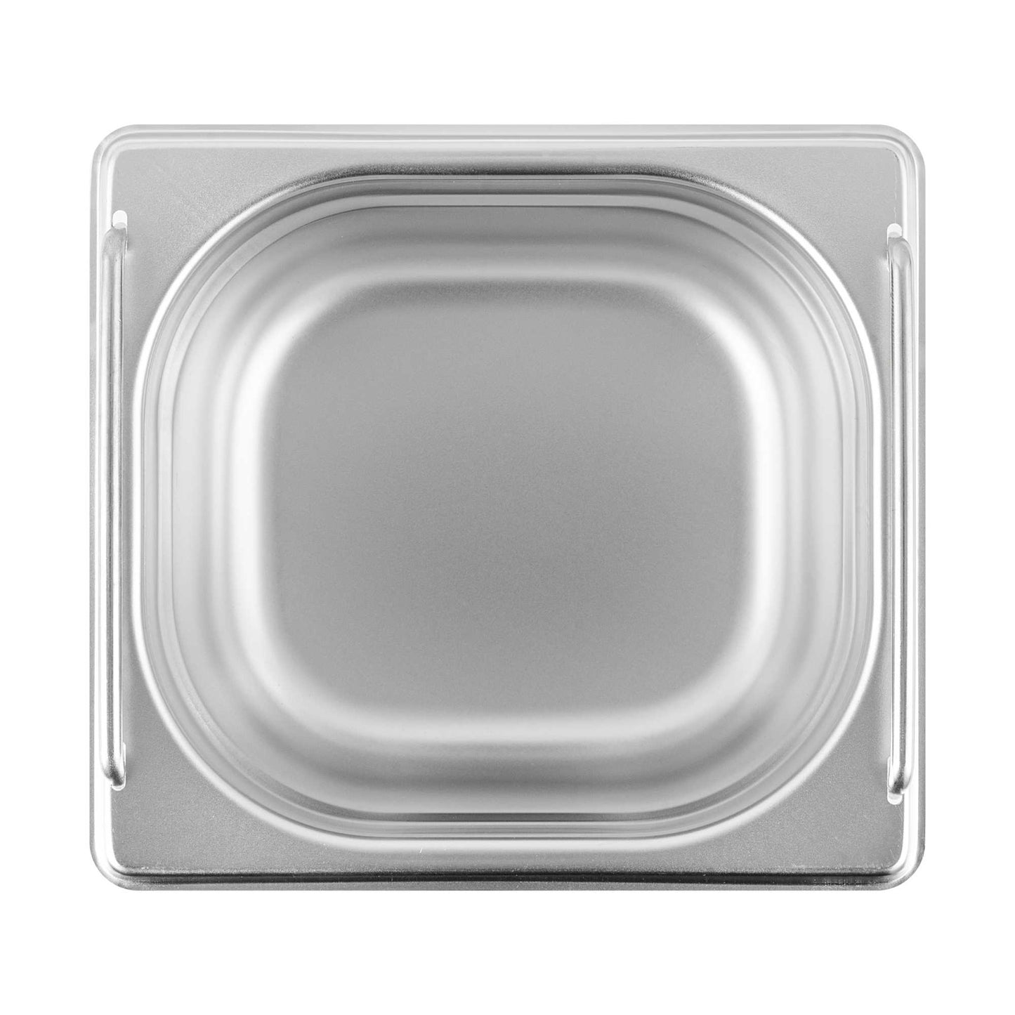 Met Lux Rectangle Stainless Steel 1/6 Size Steam Table Pan 4 Inch Deep - Anti Jam, Collapsible Handles - 1 count box