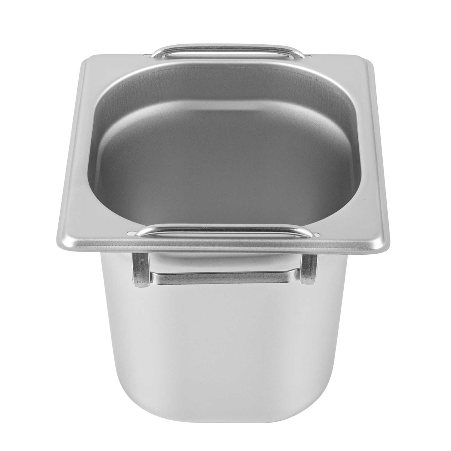 Met Lux Rectangle Stainless Steel 1/6 Size Steam Table Pan - Anti Jam, Collapsible Handles - 1 count box