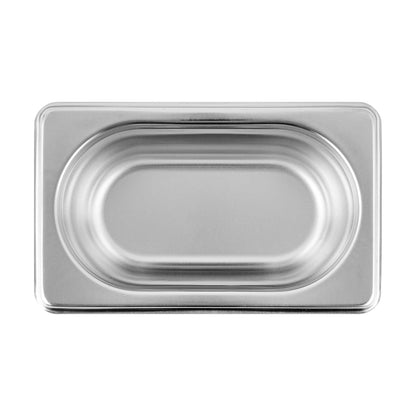 Met Lux Rectangle Stainless Steel 1/9 Size Steam Table Pan 2.5 Inch Deep - Anti Jam - 1 count box