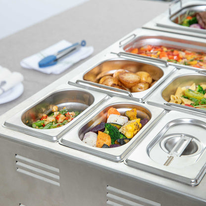 Met Lux Rectangle Stainless Steel 1/9 Size Steam Table Pan 2.5 Inch Deep - Anti Jam - 1 count box
