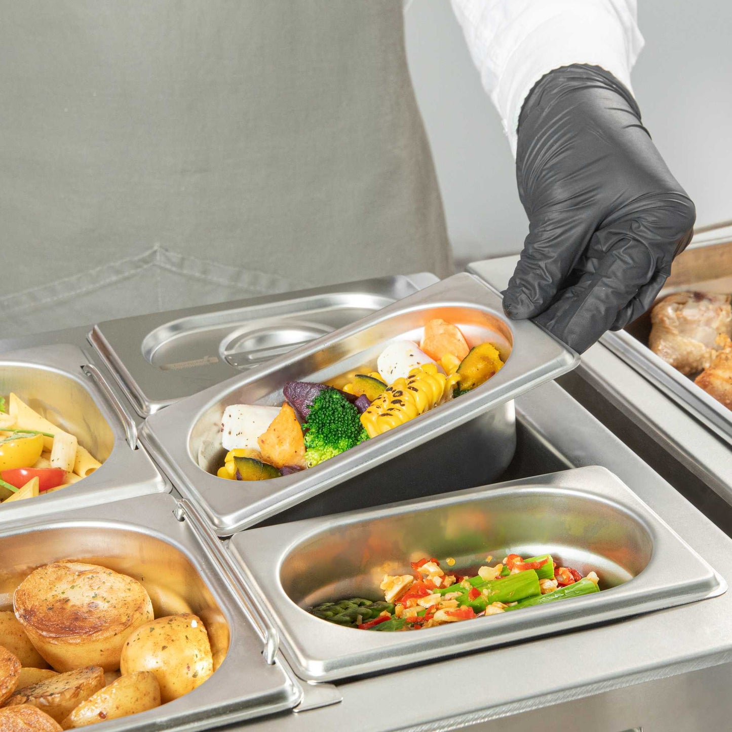 Met Lux Rectangle Stainless Steel 1/9 Size Steam Table Pan 2.5 Inch Deep - Anti Jam - 1 count box