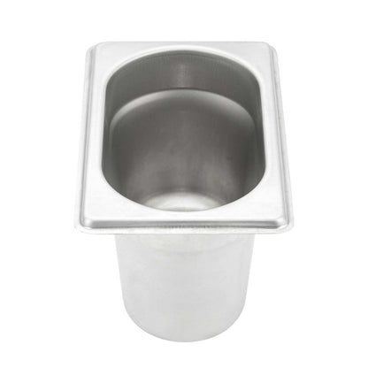 Met Lux Rectangle Stainless Steel 1/9 Size Steam Table Pan 4 Inch Deep - Anti Jam - 1 count box