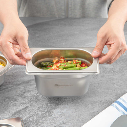 Met Lux Rectangle Stainless Steel 1/9 Size Steam Table Pan 4 Inch Deep - Anti Jam - 1 count box