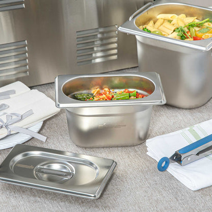 Met Lux Rectangle Stainless Steel 1/9 Size Steam Table Pan 4 Inch Deep - Anti Jam - 1 count box