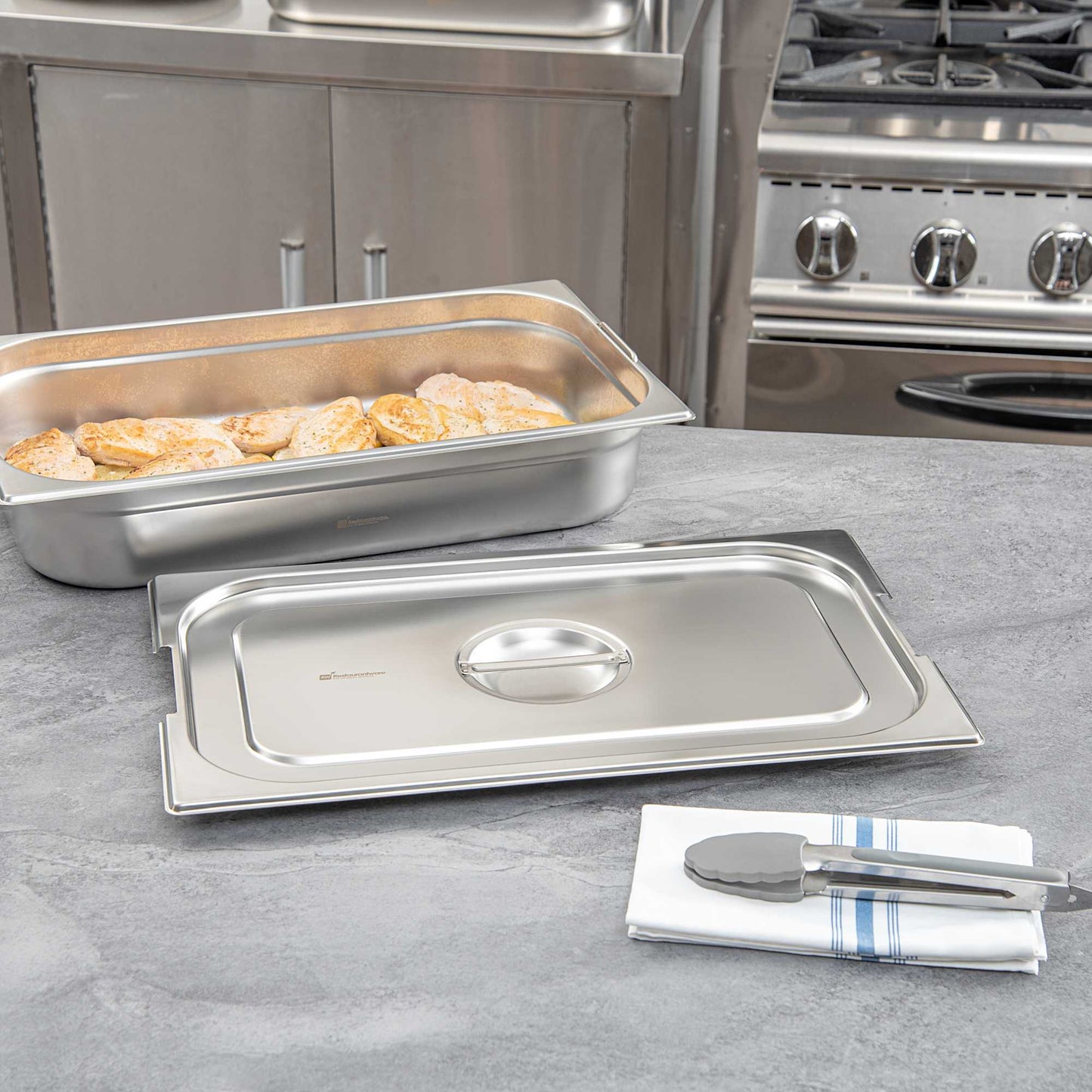 Met Lux Rectangle Stainless Steel Lid - Fits Full Size Steam Table Pan - 1 count box