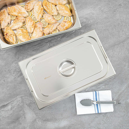 Met Lux Rectangle Stainless Steel Lid - Fits Full Size Steam Table Pan - 1 count box