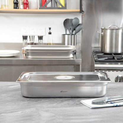 Met Lux Rectangle Stainless Steel Lid - Fits Full Size Steam Table Pan - 1 count box