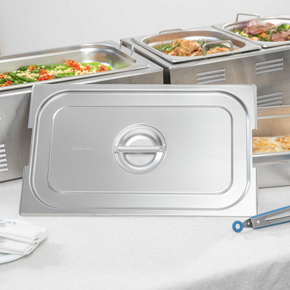Met Lux Rectangle Stainless Steel Lid - Fits Full Size Steam Table Pan - 1 count box