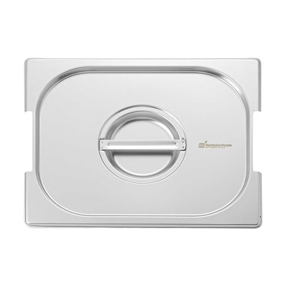 Met Lux Rectangle Stainless Steel Lid - Fits 1/2 Size Steam Table Pan - 1 count box