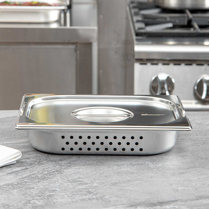 Met Lux Rectangle Stainless Steel Lid - Fits 1/2 Size Steam Table Pan - 1 count box