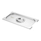 Met Lux Rectangle Stainless Steel Lid - Fits 1/3 Size Steam Table Pan - 1 count box