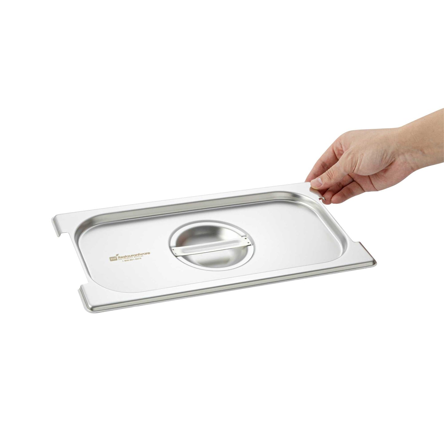 Met Lux Rectangle Stainless Steel Lid - Fits 1/3 Size Steam Table Pan - 1 count box