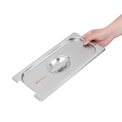 Met Lux Rectangle Stainless Steel Lid - Fits 1/3 Size Steam Table Pan - 1 count box