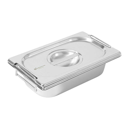 Met Lux Rectangle Stainless Steel Lid - Fits 1/4 Size Steam Table Pan - 1 count box