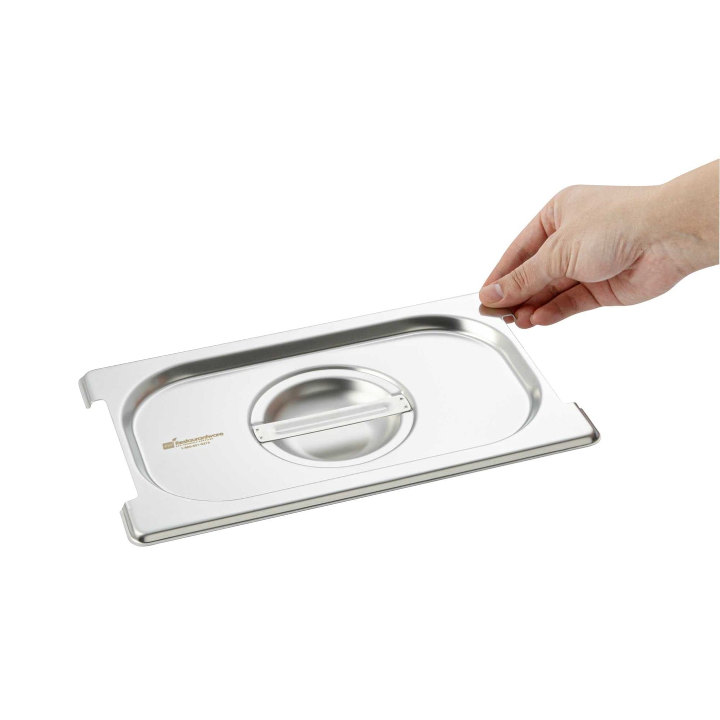 Met Lux Rectangle Stainless Steel Lid - Fits 1/4 Size Steam Table Pan - 1 count box