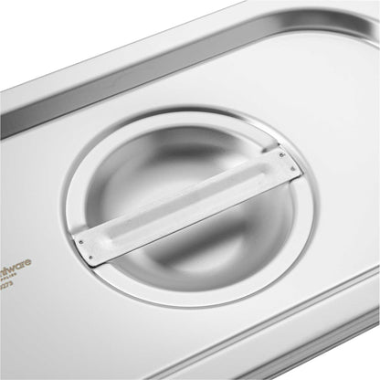 Met Lux Rectangle Stainless Steel Lid - Fits 1/4 Size Steam Table Pan - 1 count box