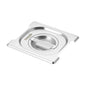 Met Lux Rectangle Stainless Steel Lid - Fits 1/6 Size Steam Table Pan - 1 count box