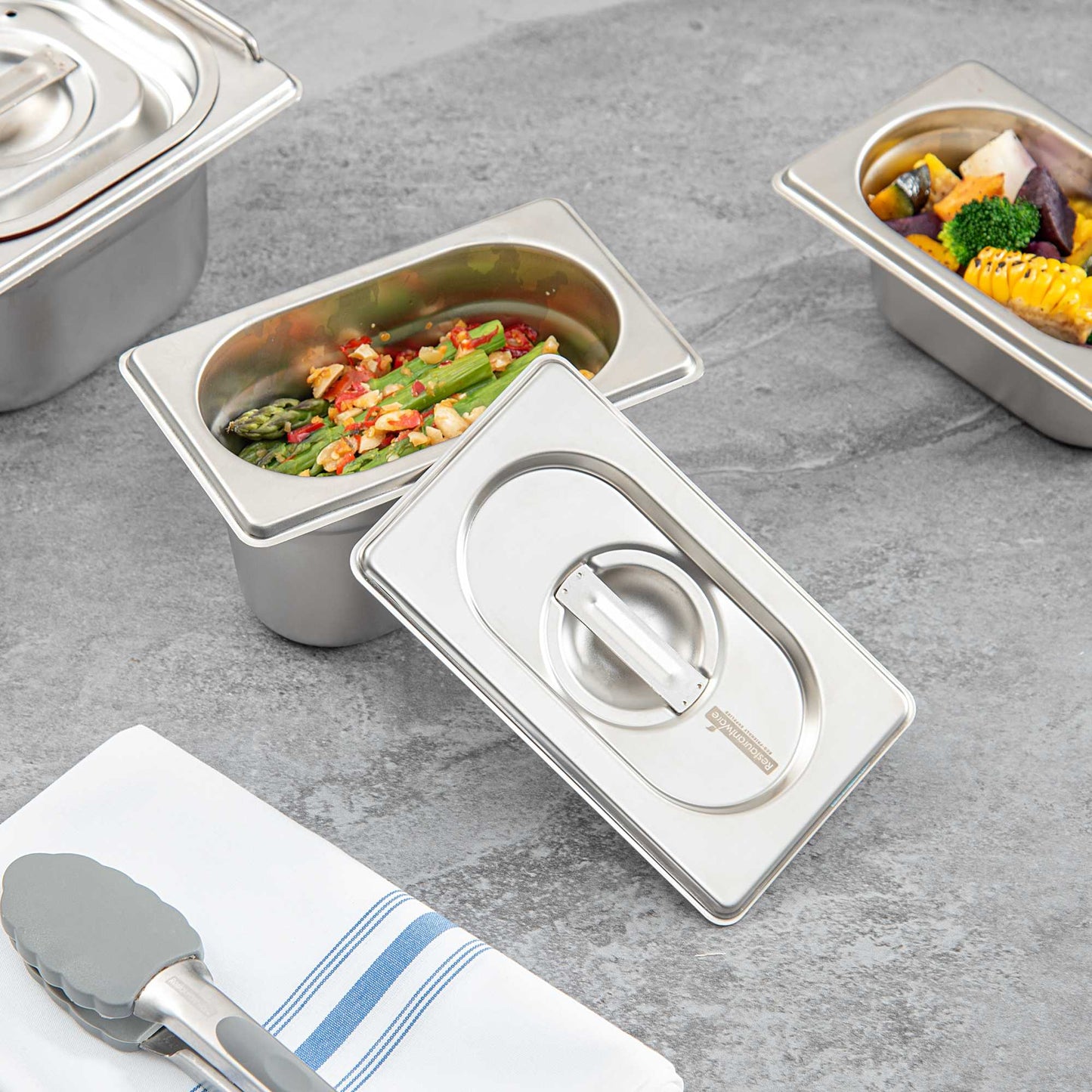 Met Lux Rectangle Stainless Steel Lid - Fits 1/9 Size Steam Table Pan - 1 count box