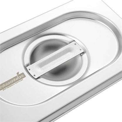 Met Lux Rectangle Stainless Steel Lid - Fits 1/9 Size Steam Table Pan - 1 count box
