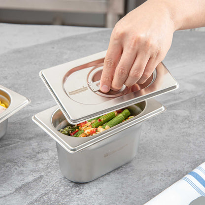 Met Lux Rectangle Stainless Steel Lid - Fits 1/9 Size Steam Table Pan - 1 count box