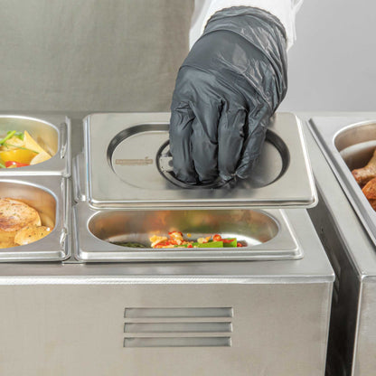 Met Lux Rectangle Stainless Steel Lid - Fits 1/9 Size Steam Table Pan - 1 count box