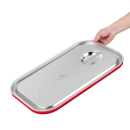 Met Lux Rectangle Stainless Steel Travel Lid - Fits Full Size Steam Table Pan - 1 count box