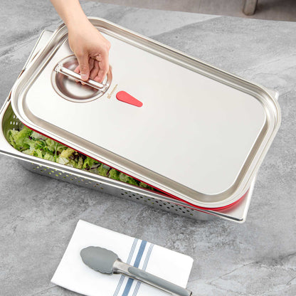 Met Lux Rectangle Stainless Steel Travel Lid - Fits Full Size Steam Table Pan - 1 count box
