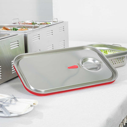 Met Lux Rectangle Stainless Steel Travel Lid - Fits Full Size Steam Table Pan - 1 count box
