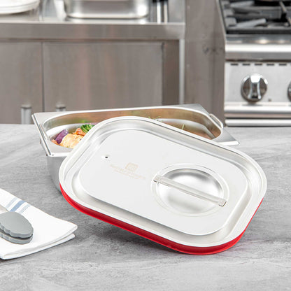 Met Lux Rectangle Stainless Steel Travel Lid - Fits 1/2 Size Steam Table Pan - 1 count box