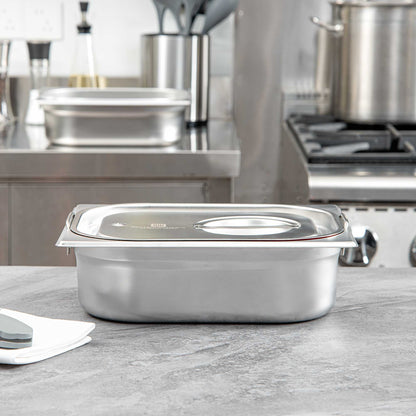 Met Lux Rectangle Stainless Steel Travel Lid - Fits 1/2 Size Steam Table Pan - 1 count box