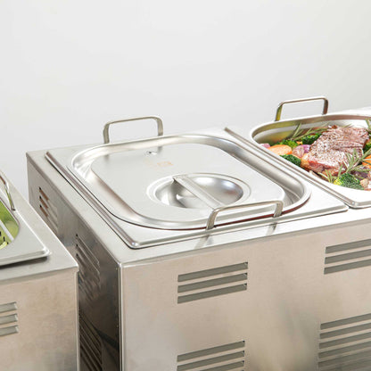 Met Lux Rectangle Stainless Steel Travel Lid - Fits 1/2 Size Steam Table Pan - 1 count box