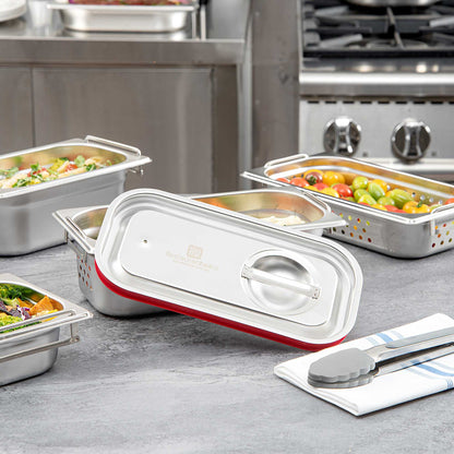 Met Lux Rectangle Stainless Steel Travel Lid - Fits 1/3 Size Steam Table Pan - 1 count box