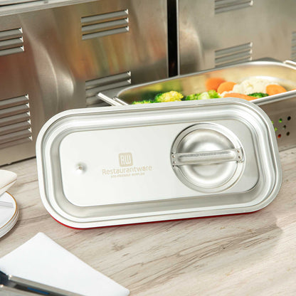 Met Lux Rectangle Stainless Steel Travel Lid - Fits 1/3 Size Steam Table Pan - 1 count box