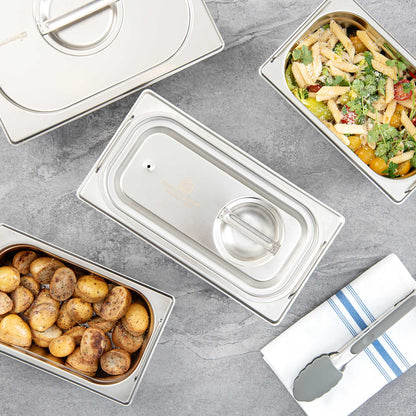Met Lux Rectangle Stainless Steel Travel Lid - Fits 1/3 Size Steam Table Pan - 1 count box