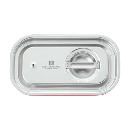 Met Lux Rectangle Stainless Steel Travel Lid - Fits 1/4 Size Steam Table Pan - 1 count box