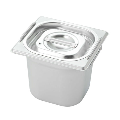 Met Lux Rectangle Stainless Steel Travel Lid - Fits 1/6 Size Steam Table Pan - 1 count box