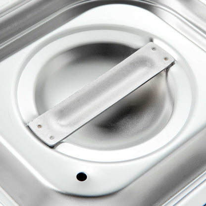 Met Lux Rectangle Stainless Steel Travel Lid - Fits 1/6 Size Steam Table Pan - 1 count box