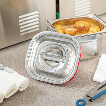 Met Lux Rectangle Stainless Steel Travel Lid - Fits 1/6 Size Steam Table Pan - 1 count box