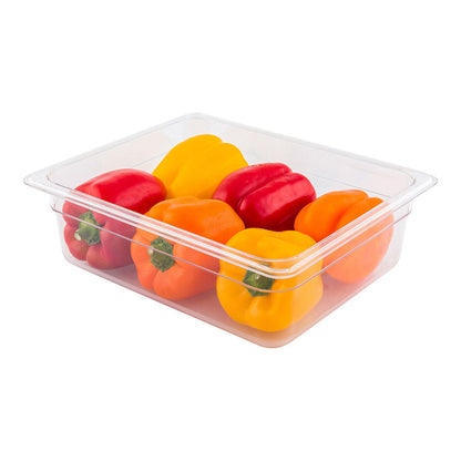 Met Lux Rectangle Clear Plastic 1/2 Size Cold Food Storage Container - 4" Depth - 1 count box