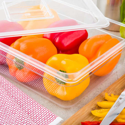 Met Lux Rectangle Clear Plastic 1/2 Size Cold Food Storage Container - 4" Depth - 1 count box