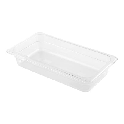 Met Lux Rectangle Clear Plastic 1/3 Size Cold Food Storage Container - 2.5" Depth - 1 count box
