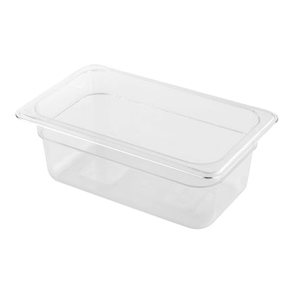 Met Lux Rectangle Clear Plastic 1/4 Size Cold Food Storage Container - 4" Depth - 1 count box