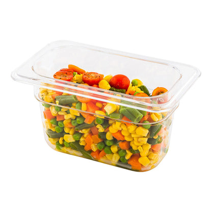 Met Lux Rectangle Clear Plastic 1/9 Size Cold Food Storage Container - 4" Depth - 1 count box
