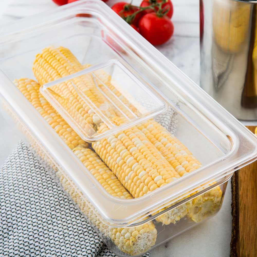 Met Lux Rectangle Clear Plastic Lid - Fits 1/3 Cold Food Storage Container - 10 count box